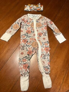 Floral Caden Lane Onesie Footie